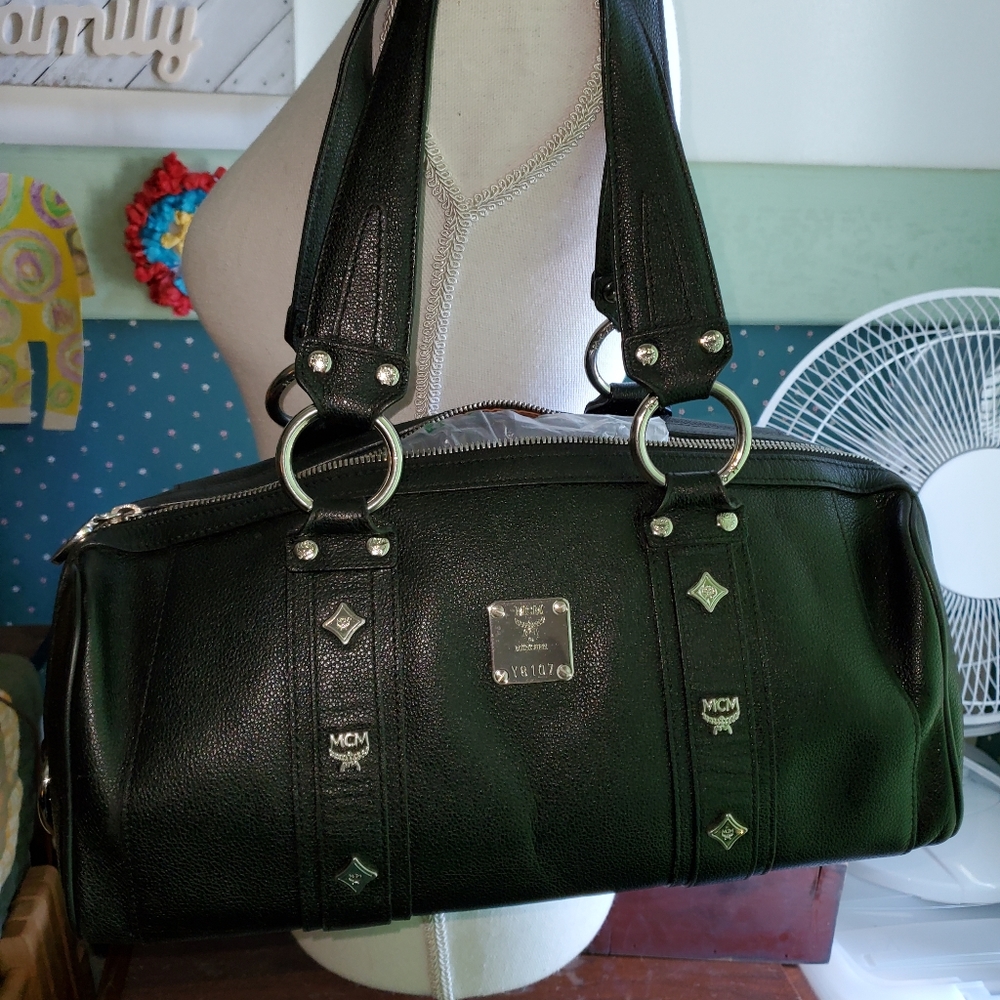 MCM EUC BOSTON/SPEEDY LEATHER BARREL BAG